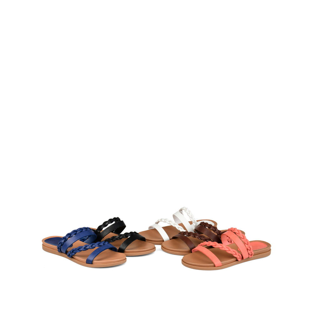 COLETTE SLIDE SANDALS IN FAUX LEATHER