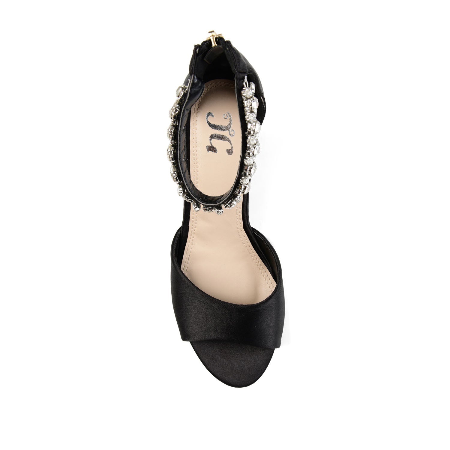 CONNOR STRAPPY WEDGE HEELS IN SATIN - Black