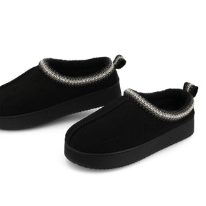 CONNWAY SLIPPERS IN FAUX SUEDE - Black Faux Suede