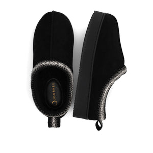 CONNWAY SLIPPERS IN FAUX SUEDE - Black Faux Suede