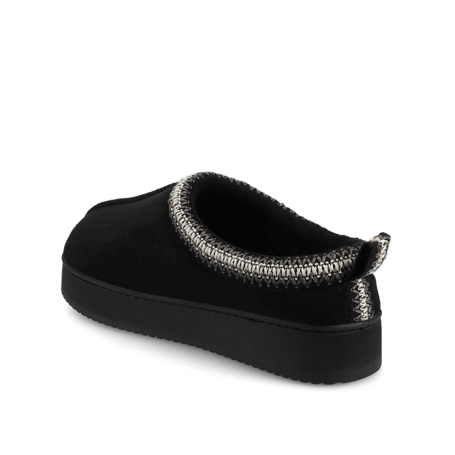 CONNWAY SLIPPERS IN FAUX SUEDE - Black Faux Suede