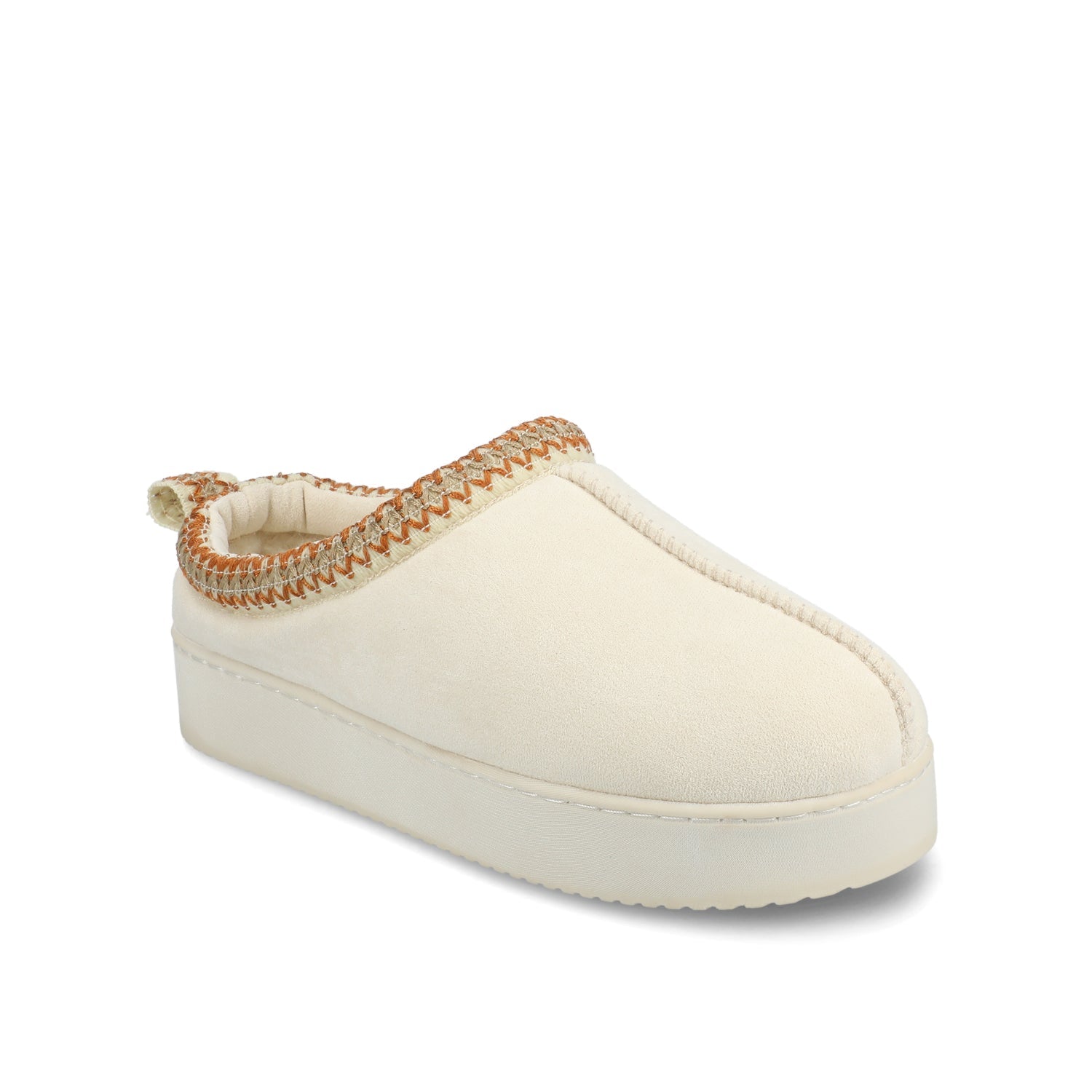 CONNWAY SLIPPERS IN FAUX SUEDE - Cream Faux Suede