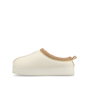 CONNWAY SLIPPERS IN FAUX SUEDE - Cream Faux Suede