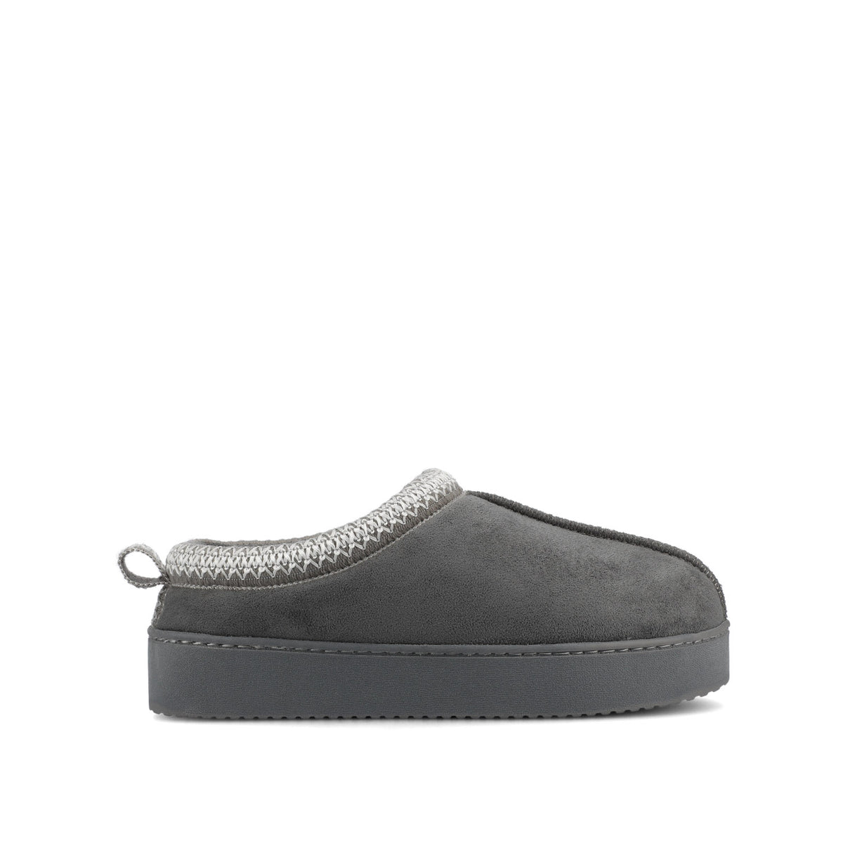 CONNWAY SLIPPERS IN FAUX SUEDE - Dark Grey Faux Suede