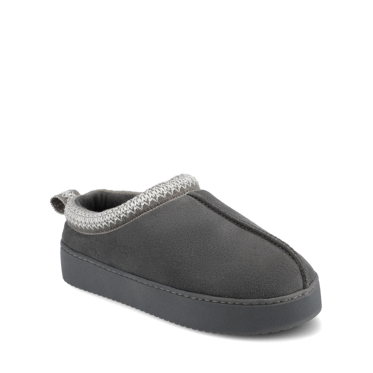 CONNWAY SLIPPERS IN FAUX SUEDE - Dark Grey Faux Suede