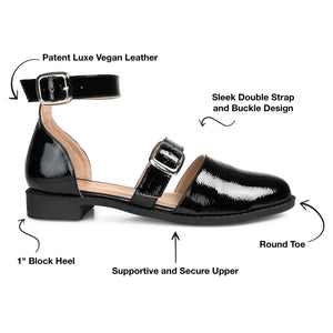 CONSTANCE MARY JANE LOAFER FLATS IN WIDE - Black