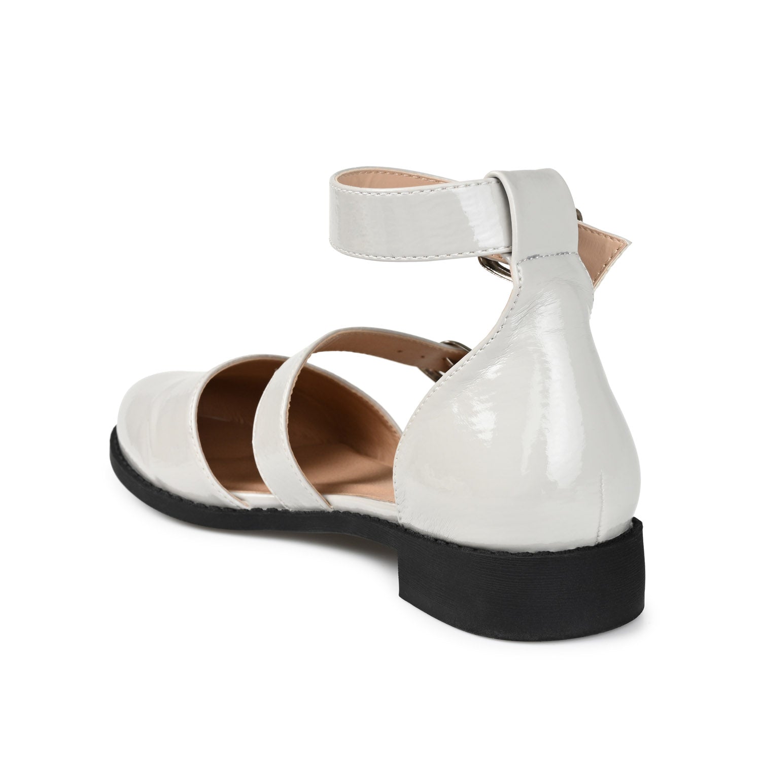 CONSTANCE MARY JANE LOAFER FLAT IN PATENT - Grey