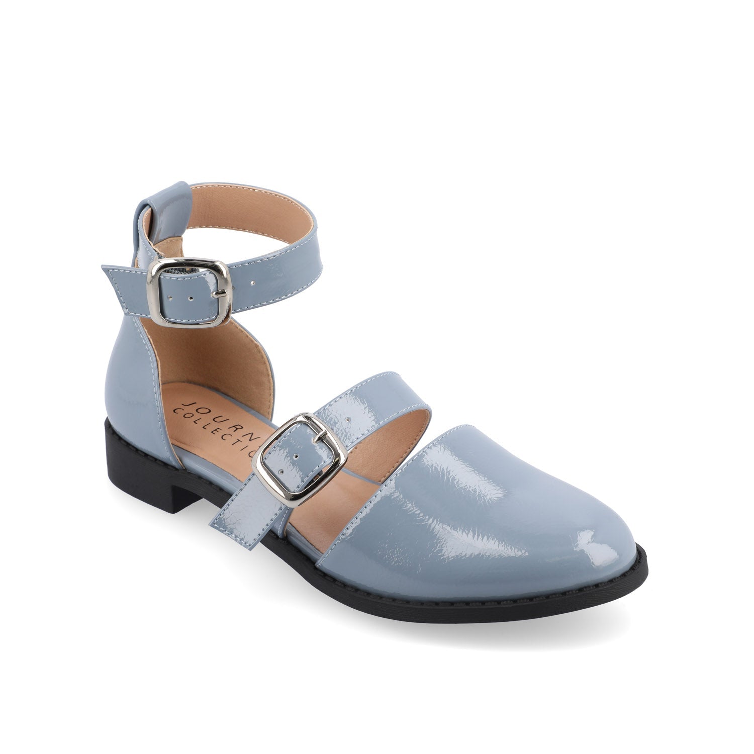 CONSTANCE MARY JANE LOAFER FLAT IN PATENT - Light Blue