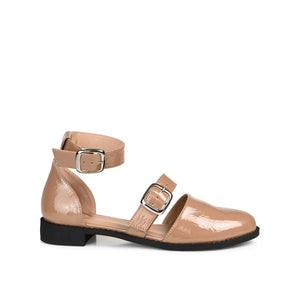 CONSTANCE MARY JANE LOAFER FLAT IN PATENT - Mocha