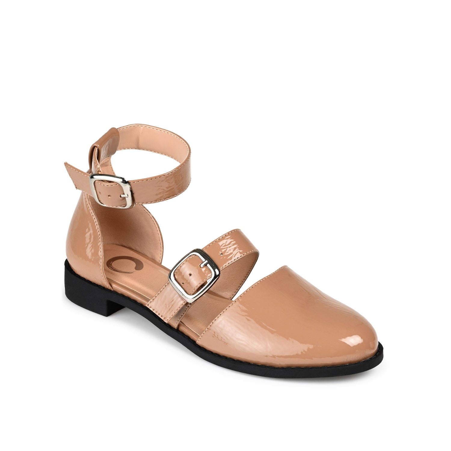 CONSTANCE MARY JANE LOAFER FLAT IN PATENT - Mocha