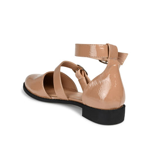 CONSTANCE MARY JANE LOAFER FLAT IN PATENT - Mocha