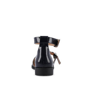 CONSTANCE MARY JANE LOAFER FLAT IN PATENT - Navy Nubuck