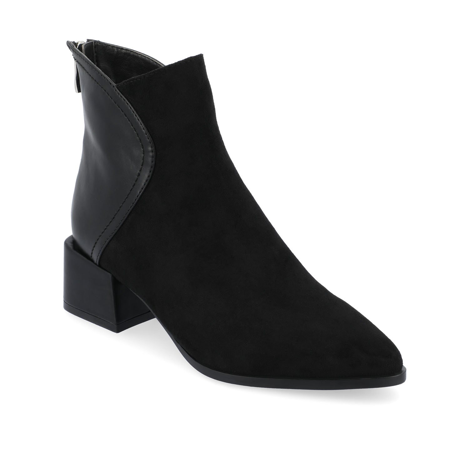CONSUELLO POINTED TOE BOOTIES IN VEGAN LEATHER - Black