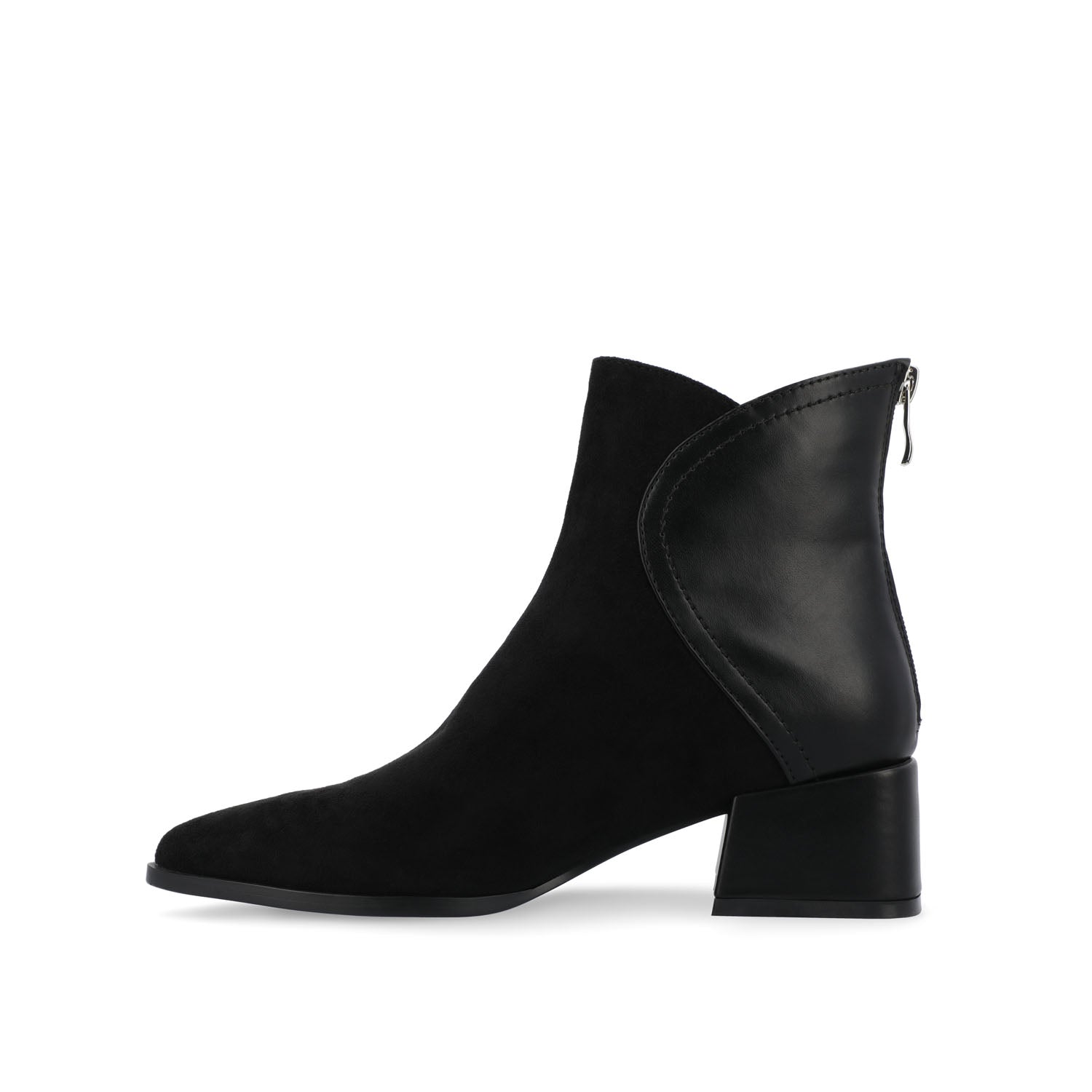 CONSUELLO POINTED TOE BOOTIES IN VEGAN LEATHER - Patent/Black
