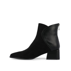 CONSUELLO POINTED TOE BOOTIES IN VEGAN LEATHER - Patent/Black