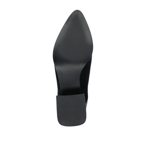 CONSUELLO POINTED TOE BOOTIES IN VEGAN LEATHER - Patent/Black