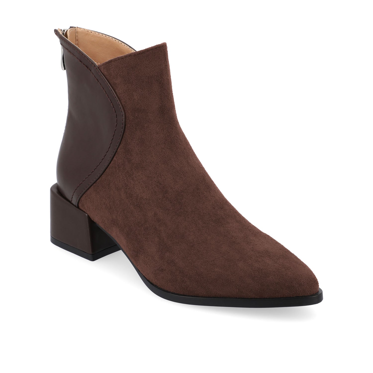 CONSUELLO POINTED TOE BOOTIES IN VEGAN LEATHER - Brown