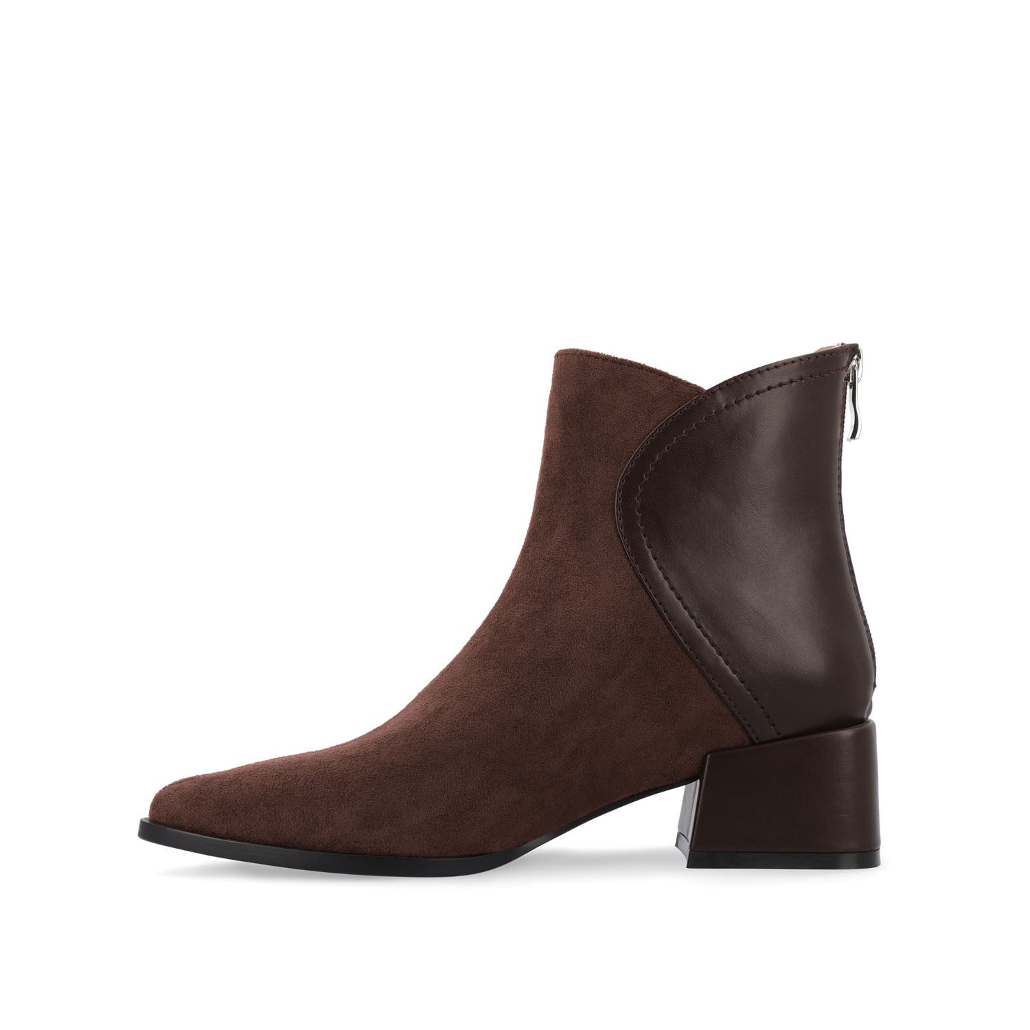 CONSUELLO POINTED TOE BOOTIES IN VEGAN LEATHER - Brown