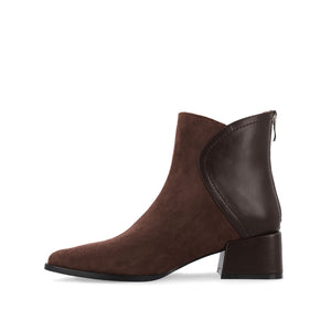 CONSUELLO POINTED TOE BOOTIES IN VEGAN LEATHER - Brown