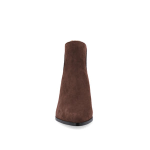 CONSUELLO POINTED TOE BOOTIES IN VEGAN LEATHER - Brown