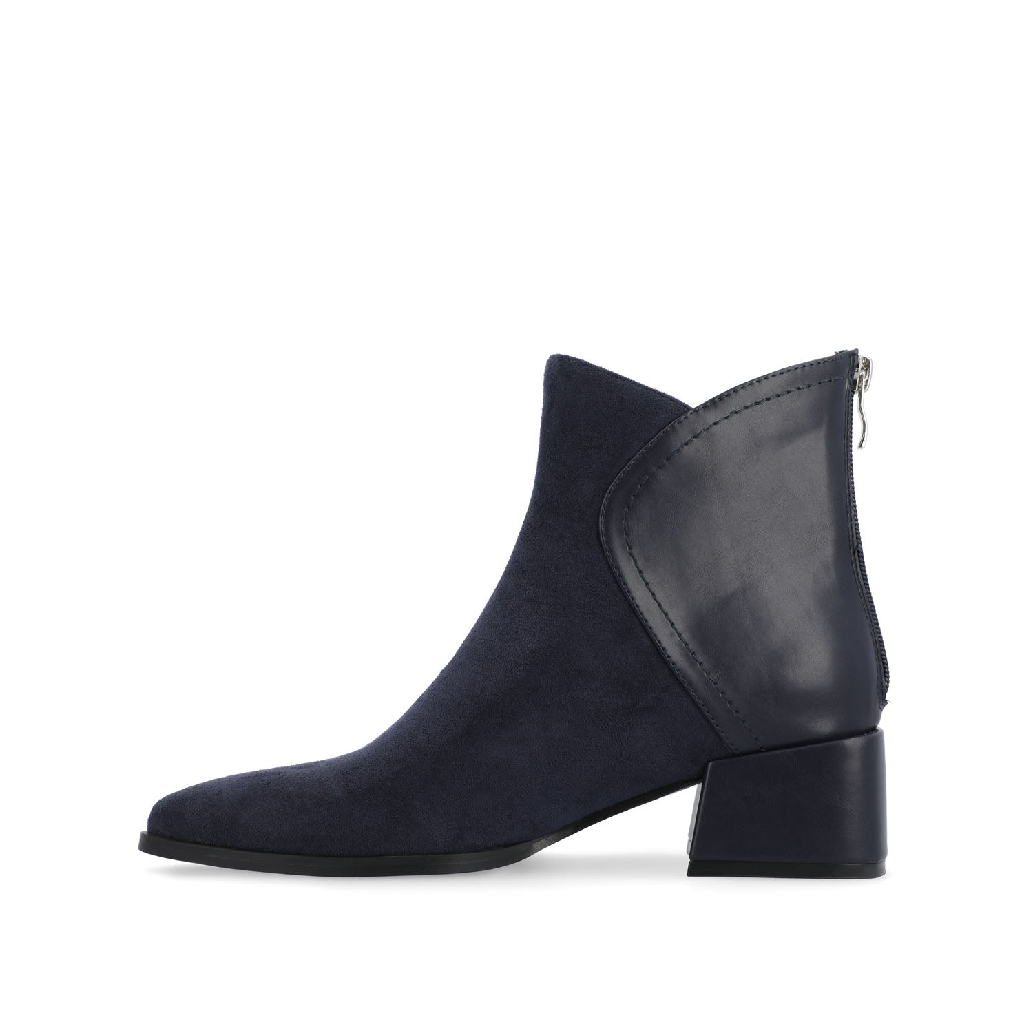 CONSUELLO POINTED TOE BOOTIES IN WIDE - Navy Nubuck