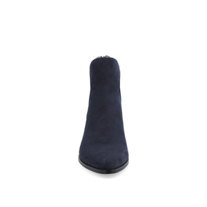 CONSUELLO POINTED TOE BOOTIES IN WIDE - Navy Nubuck