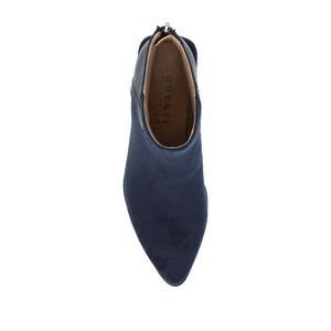CONSUELLO POINTED TOE BOOTIES IN VEGAN LEATHER - Navy Nubuck