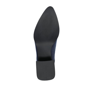 CONSUELLO POINTED TOE BOOTIES IN WIDE - Navy Nubuck