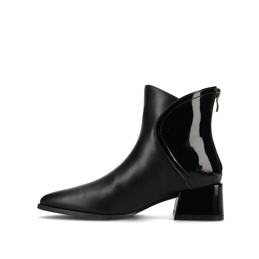 CONSUELLO POINTED TOE BOOTIES IN FAUX LEATHER