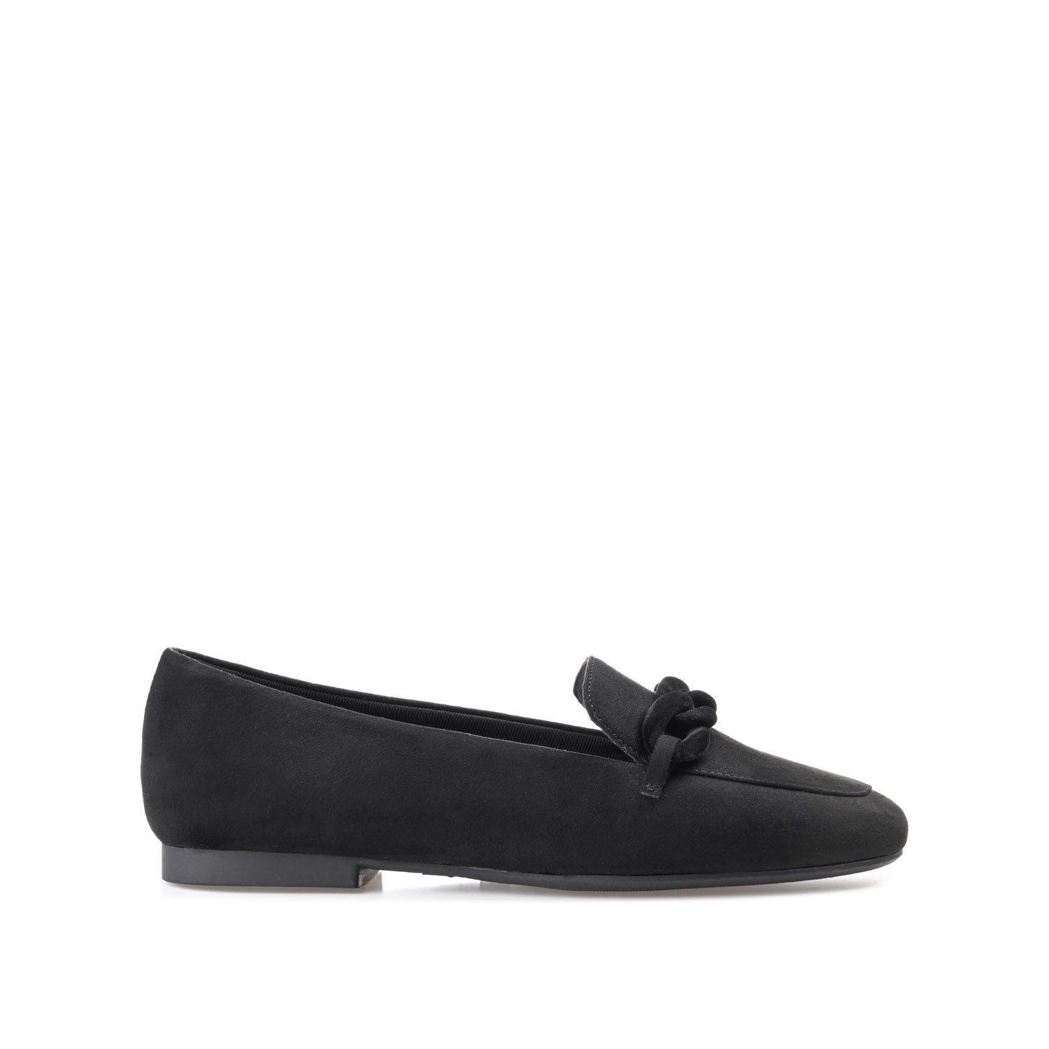 CORDELL LOAFER FLATS IN FAUX SUEDE - Black