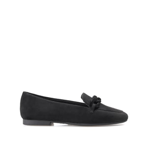 CORDELL LOAFER FLATS IN FAUX SUEDE - Black