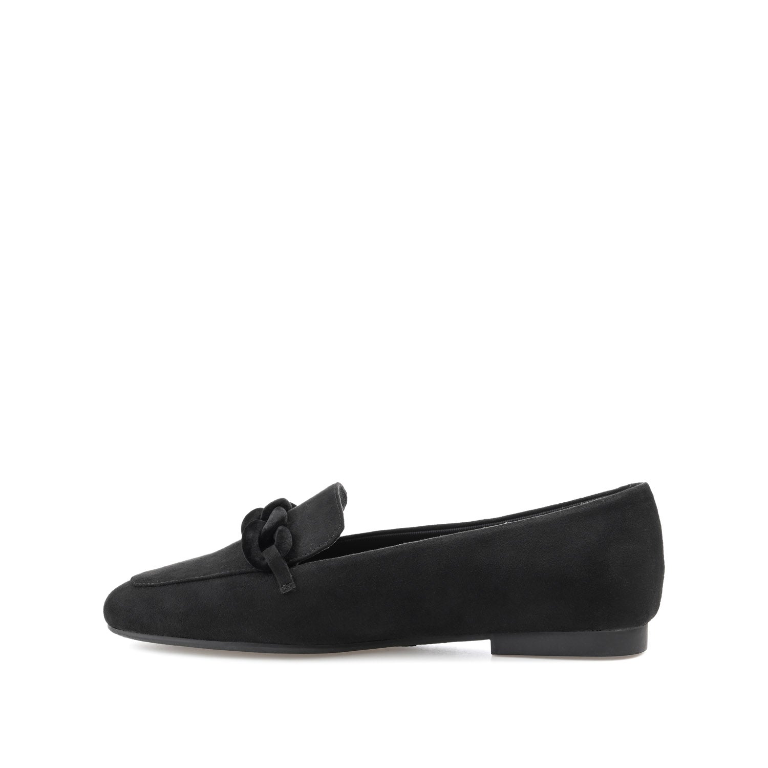 CORDELL LOAFER FLATS IN FAUX SUEDE - Black
