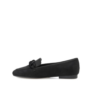 CORDELL LOAFER FLATS IN FAUX SUEDE - Black