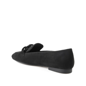 CORDELL LOAFER FLATS IN FAUX SUEDE - Black