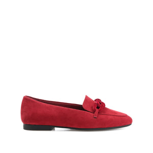 CORDELL LOAFER FLATS IN FAUX SUEDE - Red