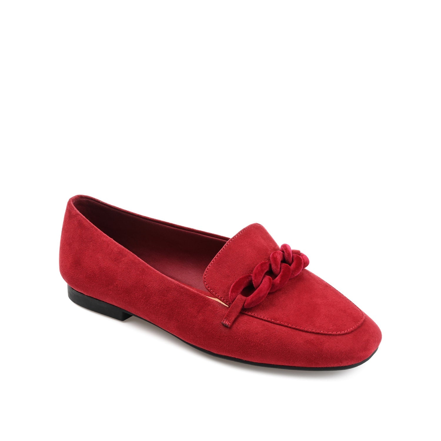 CORDELL LOAFER FLATS IN FAUX SUEDE - Red