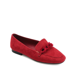 CORDELL LOAFER FLATS IN FAUX SUEDE - Red
