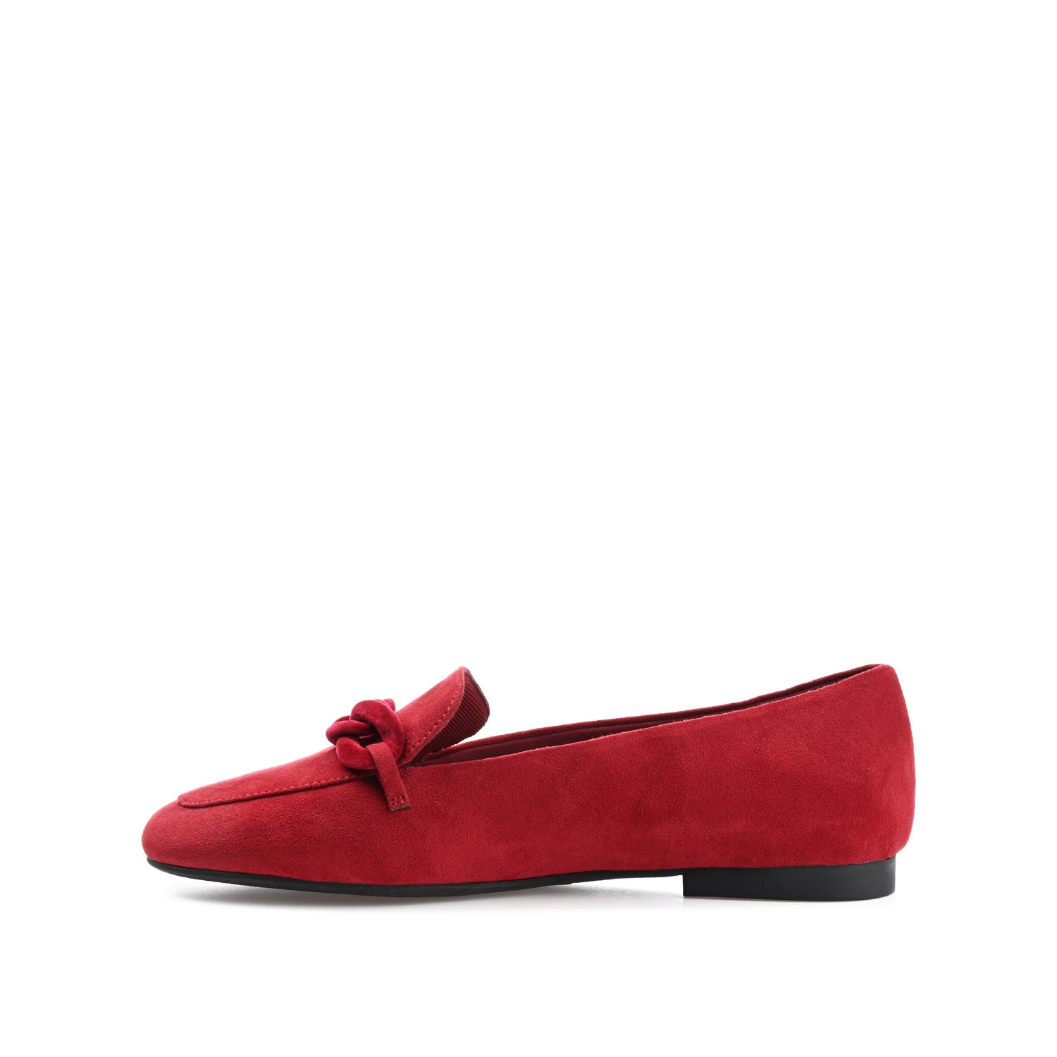 CORDELL LOAFER FLATS IN FAUX SUEDE - Red