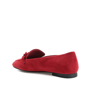 CORDELL LOAFER FLATS IN FAUX SUEDE - Red