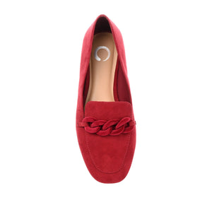 CORDELL LOAFER FLATS IN FAUX SUEDE - Red