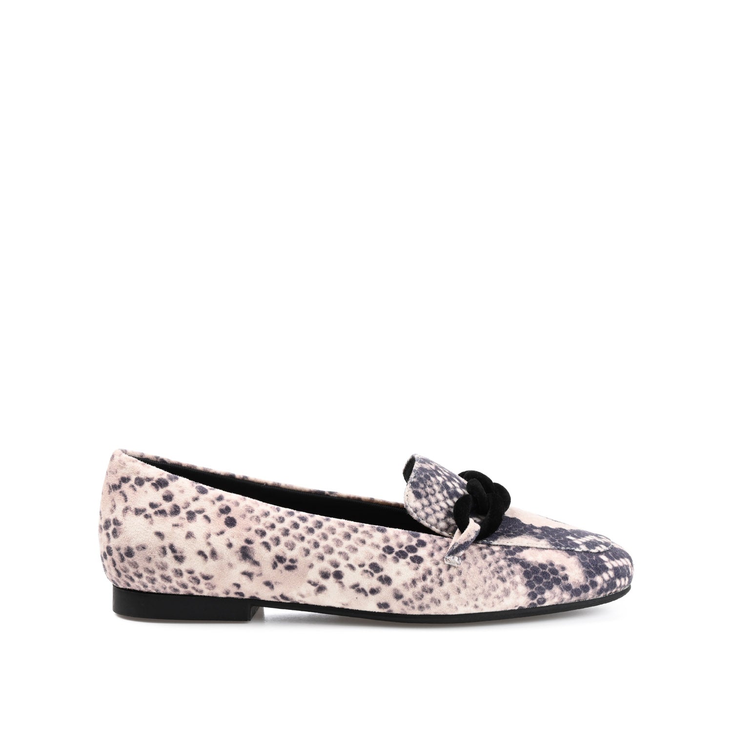 CORDELL LOAFER FLATS IN FAUX SUEDE - White Snake 3