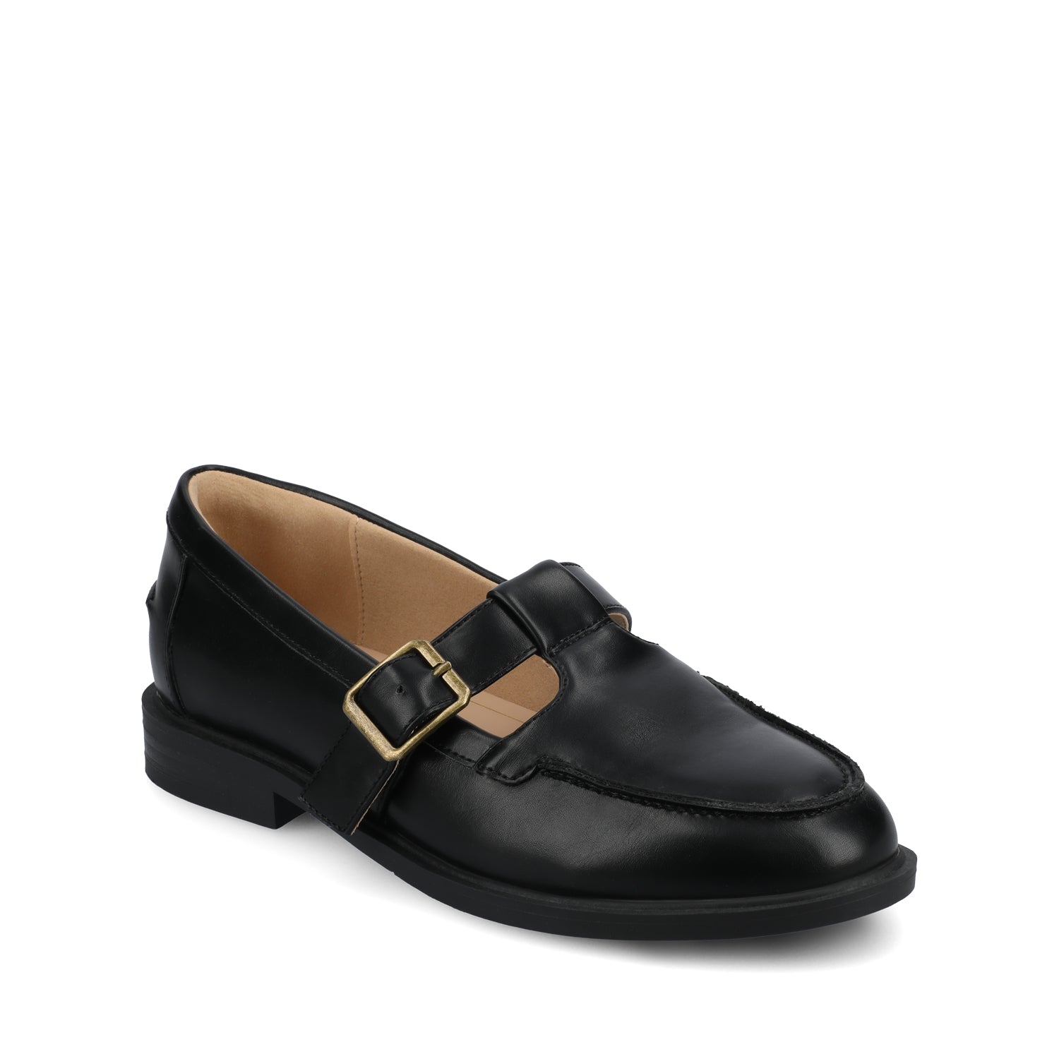 CORINA T-STRAP LOAFER - Black
