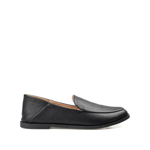 CORINNE LOAFER FLATS IN VEGAN LEATHER - Black