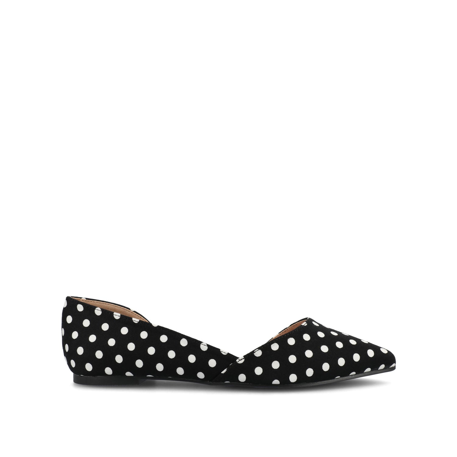 CORTNI D'ORSAY FLATS IN VEGAN LEATHER - Black Dot PU