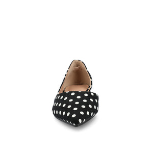 CORTNI D'ORSAY FLATS IN VEGAN LEATHER - Black Dot PU