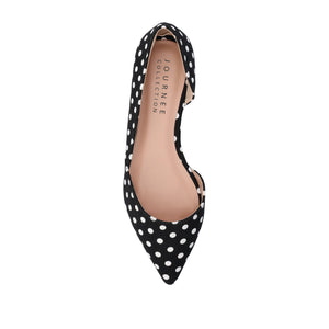 CORTNI D'ORSAY FLATS IN VEGAN LEATHER - Black Dot PU