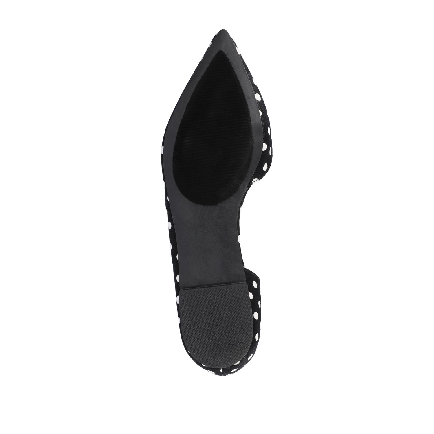 CORTNI D'ORSAY FLATS IN VEGAN LEATHER - Black Dot PU