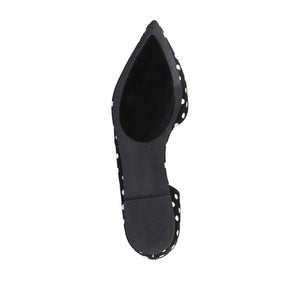 CORTNI D'ORSAY FLATS IN VEGAN LEATHER - Black Dot PU