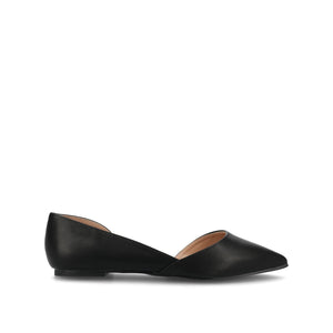 CORTNI D'ORSAY FLATS IN WIDE - Black PU