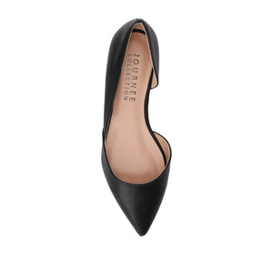 CORTNI D'ORSAY FLATS IN WIDE - Black PU